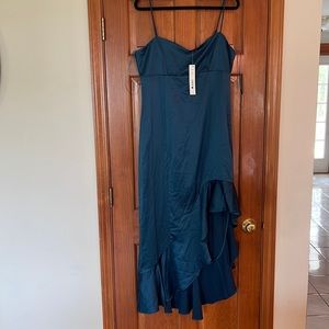 NWT. AQUA dress from Bloomingdales. Size XL. Smoke free home. Ruffle bottom.
